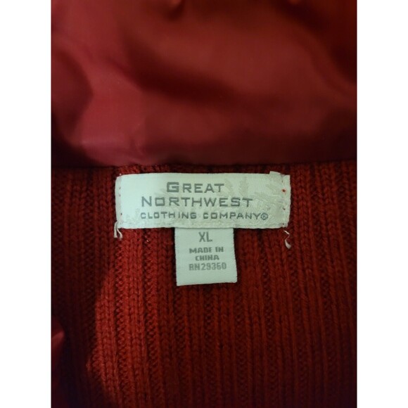 Great Northwest Clothing Co Cardigan Sweater Women XL Red Knit Nylon EUC - Picture 4 of 6